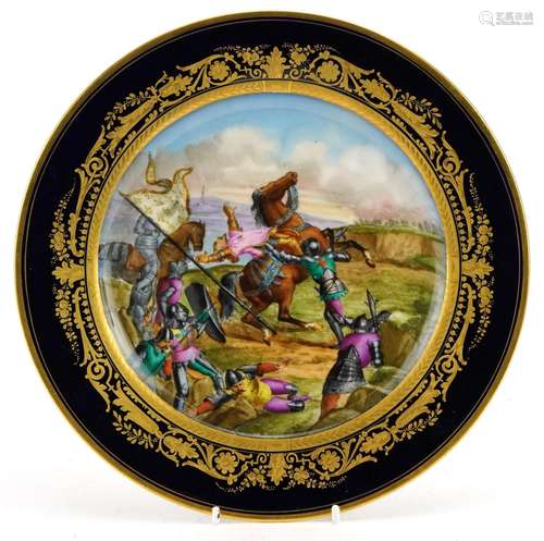 Sevres, 19th century porcelain cabinet plate hand painted wi...