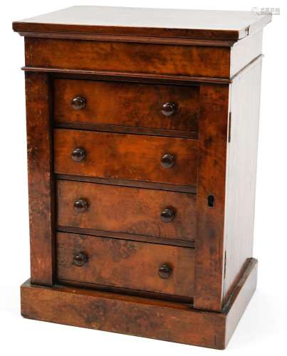 Victorian walnut four drawer specimen collectors chest, 42cm...