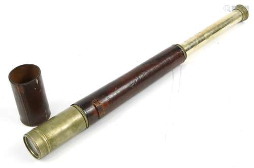 Ross of London, leather bound single draw telescope, pattern...