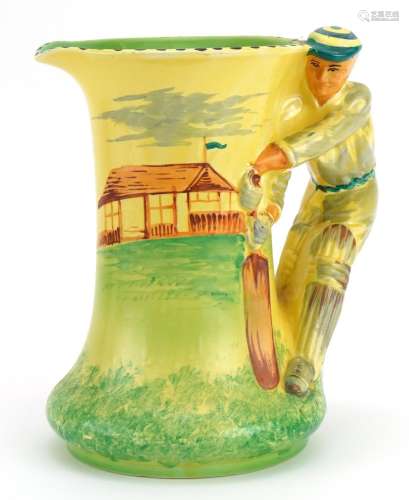 Cricketing interest Burleigh Ware jug with handle in the for...