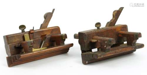Two 19th century boxwood plough planes including John Mosele...