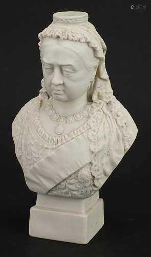 Robinson & Leadbeater parian ware bust of Queen Victoria...