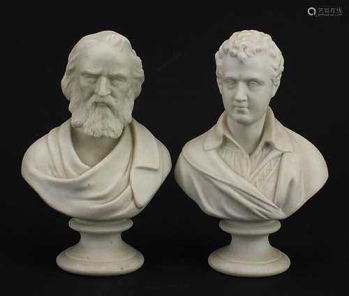 Two James and Thomas Bevington parian ware busts comprising ...