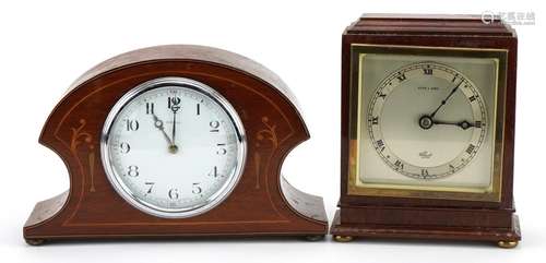 Two mantle clocks comprising a mahogany Elliott mantle clock...