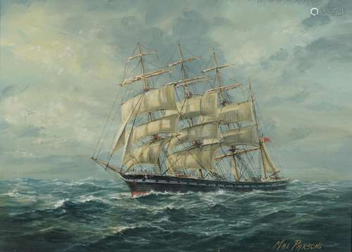 Max Parsons - Clipper at sea, maritime interest oil on canva...