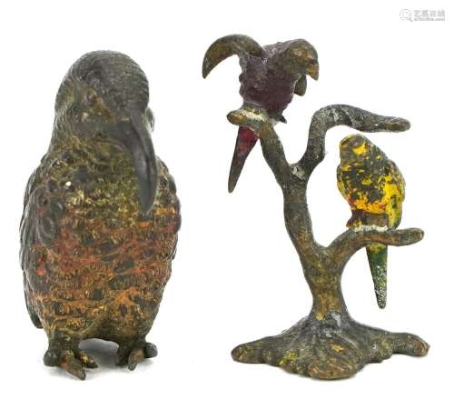 Austrian cold painted bronze animals including a curlew, 4.5...