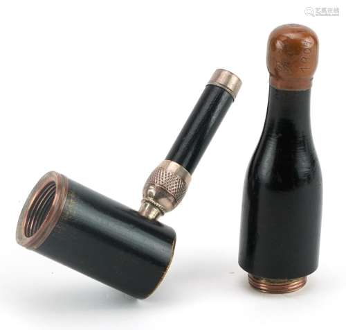 Novelty wooden smoking pipe in the form of a Champagne bottl...