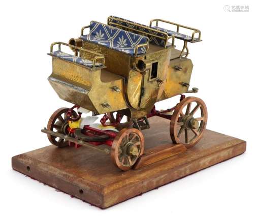Scratch built brass, copper and iron stagecoach raised on a ...