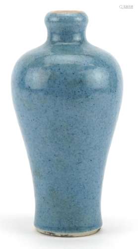 Chinese porcelain baluster vase having a blue glaze, 17cm hi...