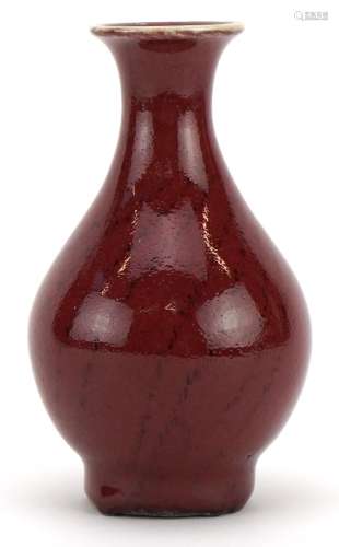 Chinese porcelain vase having a sang de boeuf glaze, 12cm hi...