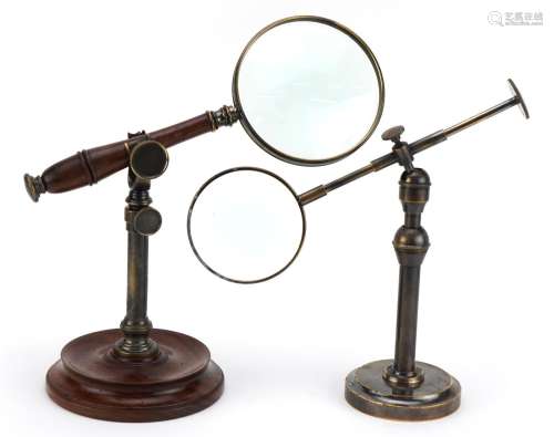 Rosewood desk magnifying glass holder with magnifying glass ...
