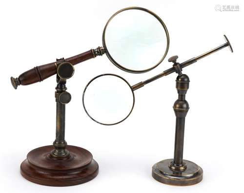 Rosewood desk magnifying glass holder with magnifying glass ...