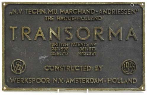 Vintage shipping interest cast metal Werkspoor NV Amsterdam ...