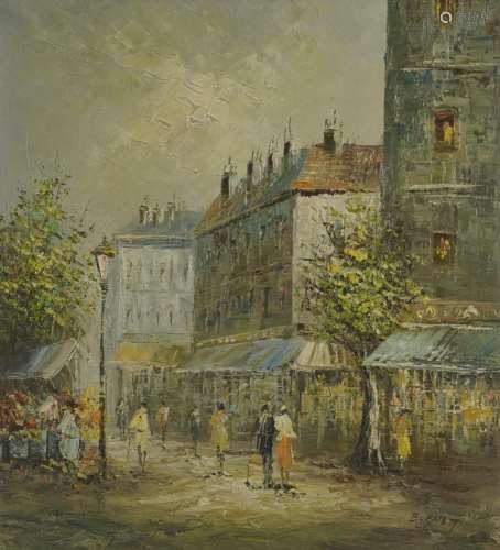 Burnett - Parisian street scene with figures, Impressionist ...