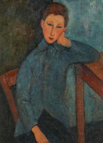 Manner of Amedeo Modigliani - Three quarter length portrait ...