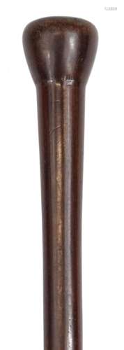 Tribal interest hardwood walking stick, 92cm in length