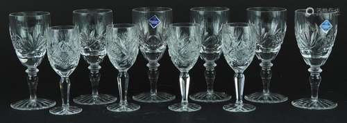 Ten cut glasses including a set of six by Edinburgh Crystal,...