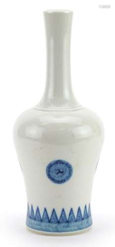 Chinese blue and white porcelain vase hand painted with styl...