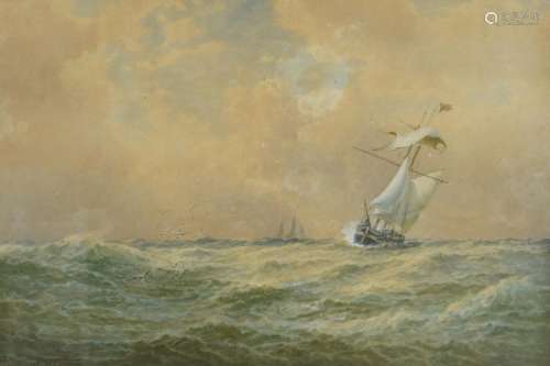 George Stanfield Walters - Ships at sea, late 19th century m...