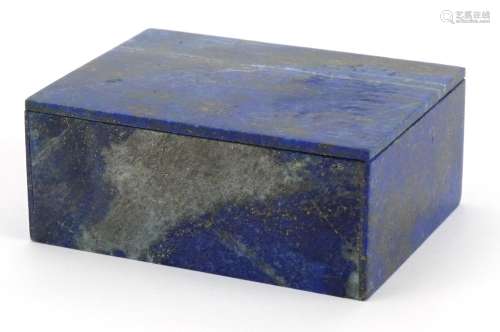 Rectangular lapis lazuli box and cover, 3.4cm H x 7.8cm W x ...