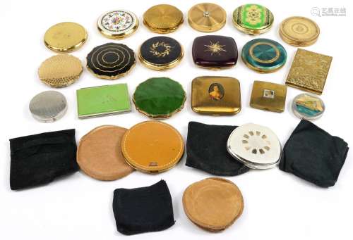 Twenty vintage and later compacts, some with enamel includin...
