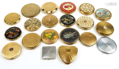 Twenty vintage and later compacts, some with enamel includin...