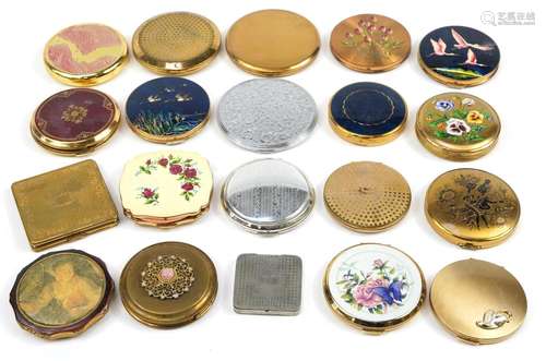 Twenty vintage and later compacts, some with enamel includin...