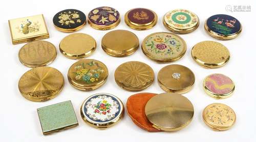 Twenty vintage and later compacts, some with enamel includin...