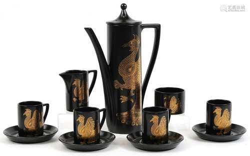 Portmeirion Phoenix pattern four place coffee service, the c...