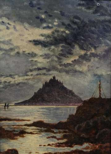 Cornish coastal scene, early 20th century oil on canvas, ins...