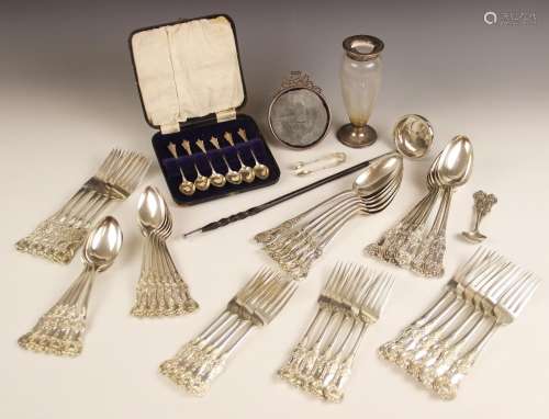 A selection of silver and silver coloured tableware, to incl...
