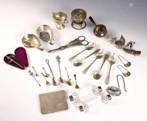 A selection of silver and silver coloured tableware and acce...