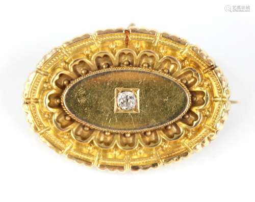 A Victorian diamond set memorial brooch pendant, the central...