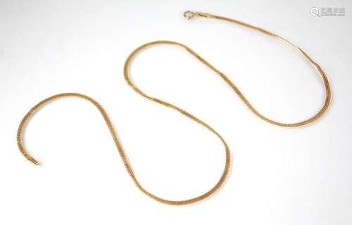 A continental 18ct yellow gold chain, the herringbone link c...