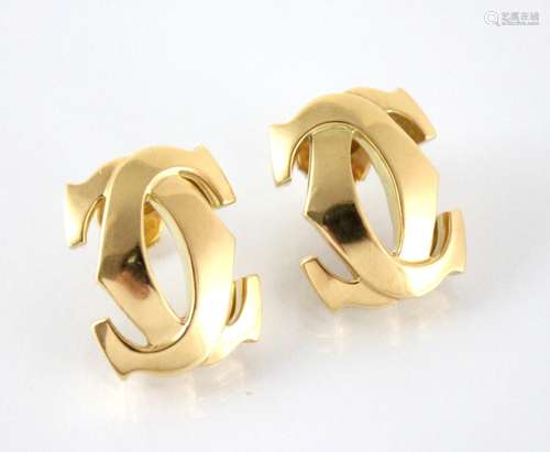 A pair of Cartier C de Cartier 18ct gold earrings, modelled ...