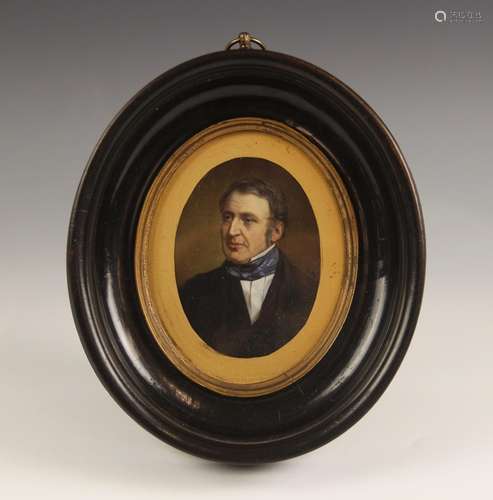 English school (19th century), Portrait miniature, Revd W.H....