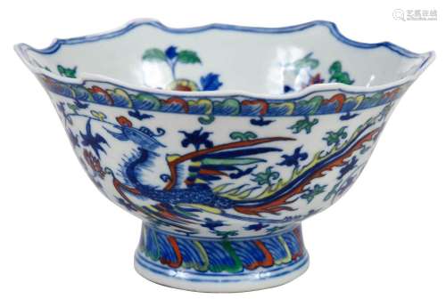 Wucai Porcelain Phoenix Bowl