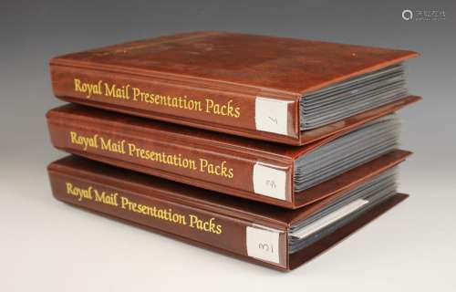 Three Royal Mail Presentation Pack albums, each containing m...