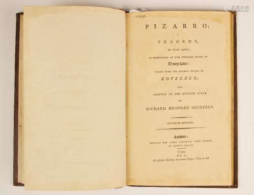 Sheridan (Richard Brinsley), PIZARRO; A TRAGEDY IN FIVE ACTS...