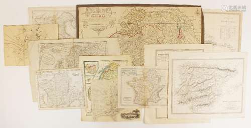 A collection of eleven unframed continental, country and reg...