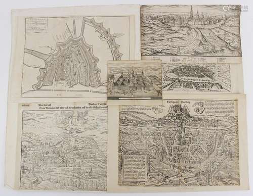 HERBIPOLIS - WIRTZBURG, an uncoloured woodcut map on laid pa...