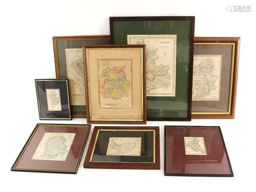 Eight English county maps, 19th century and later, to includ...