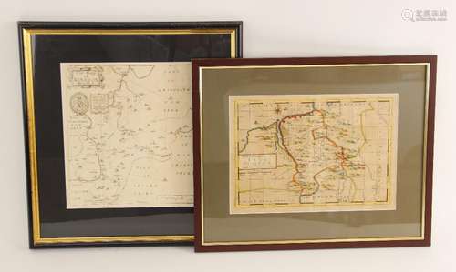 Two engraved maps on laid paper, THE MAPP OF KINETON HUNDRED...