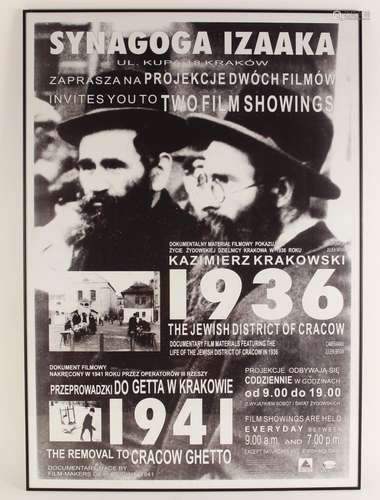 JUDAICA: A Polish film poster advertising showings of two do...