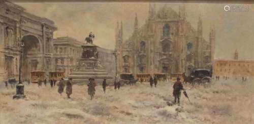 Carlo Pellegrini (Italian, 1866-1937), Milan Cathedral in th...