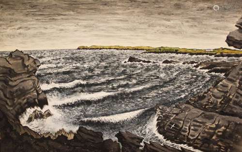 Alex Uxbridge (Welsh, b.1950), Crashing Waves, Oil on canvas...