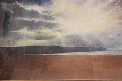David A Hunt (British, contemporary), Waves crashing on a sa...