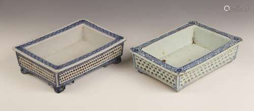 A Chinese porcelain Narcissus planter, 18th century, of typi...