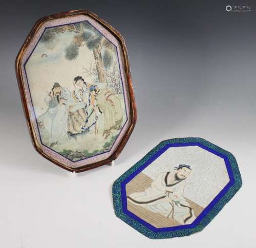 Chinese School (19th century), watercolour on paper, two fig...