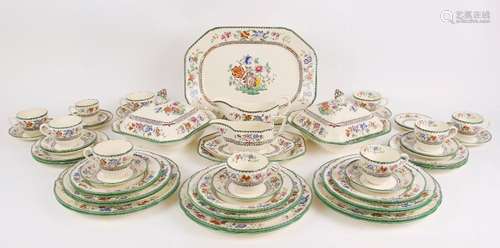 A Copeland Spode part dinner service in the Chinese Rose pat...